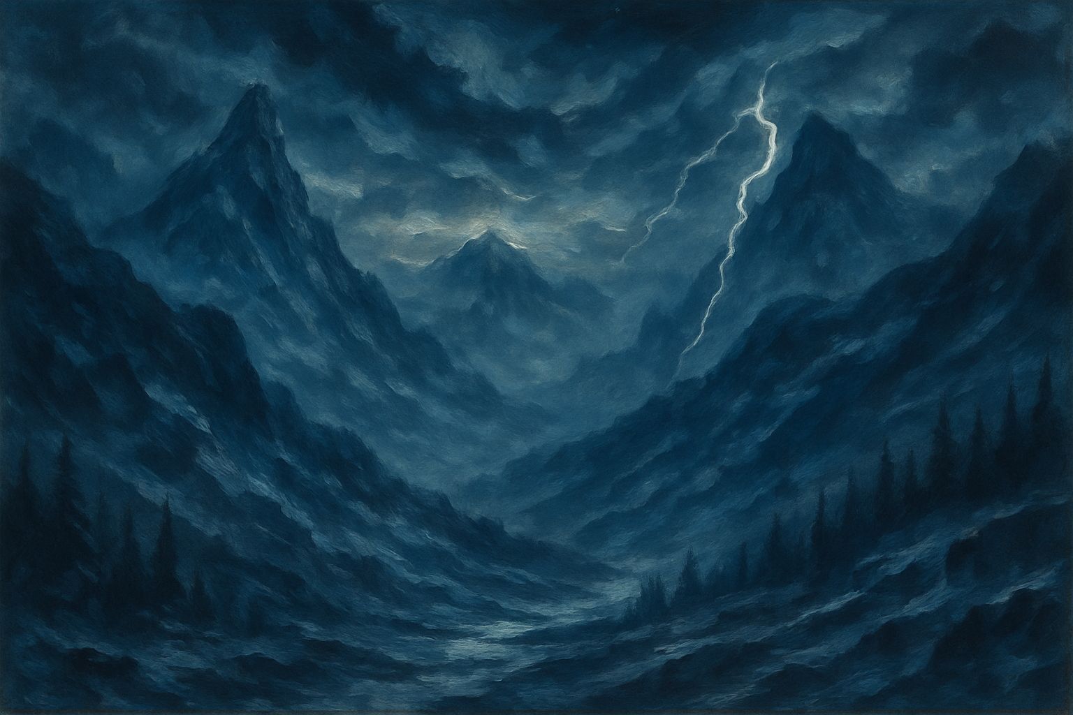 Ominous Snow Apocalypse in Moody Twilight