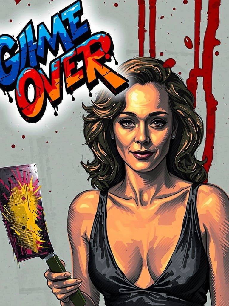 Dramatic Portrait of Sharon Stone as Chef, Inspired by Lucia...