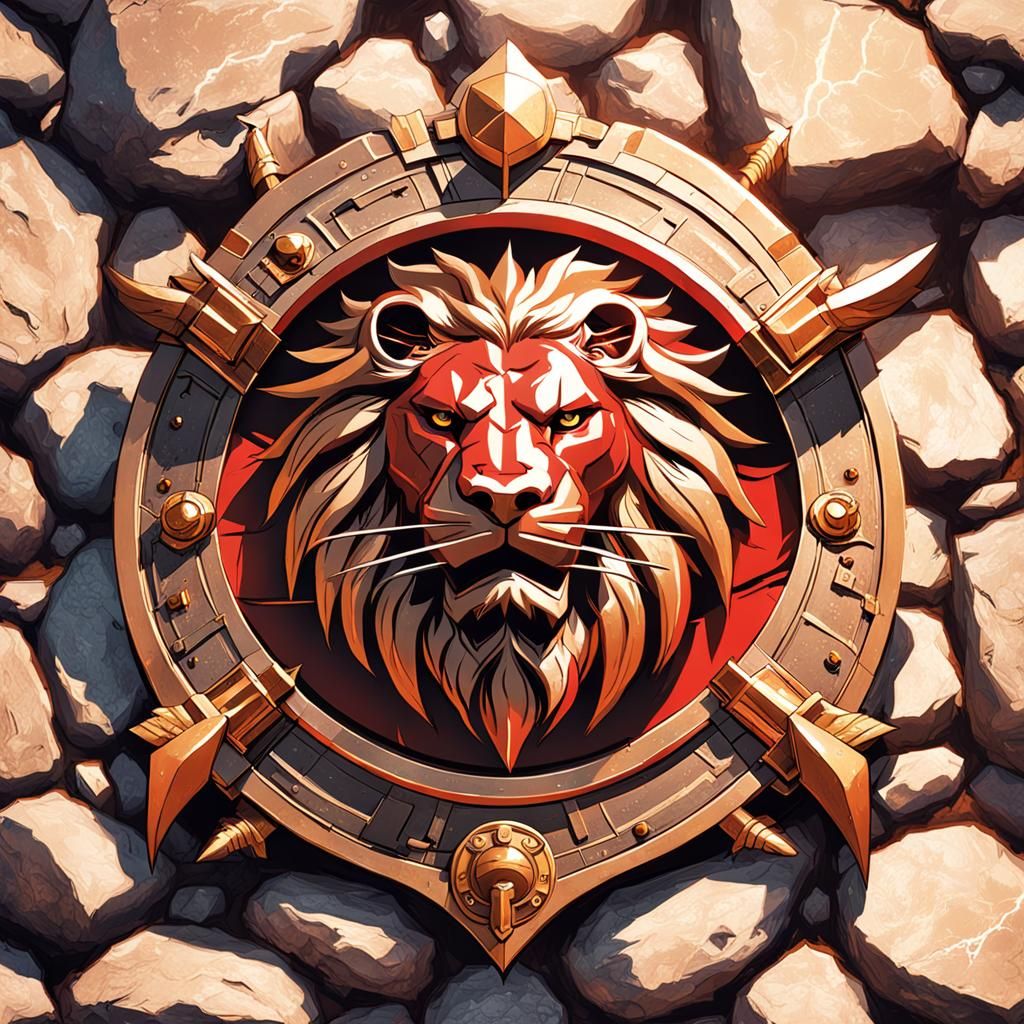 Roman Shield with Lion Umbo in Anime Style