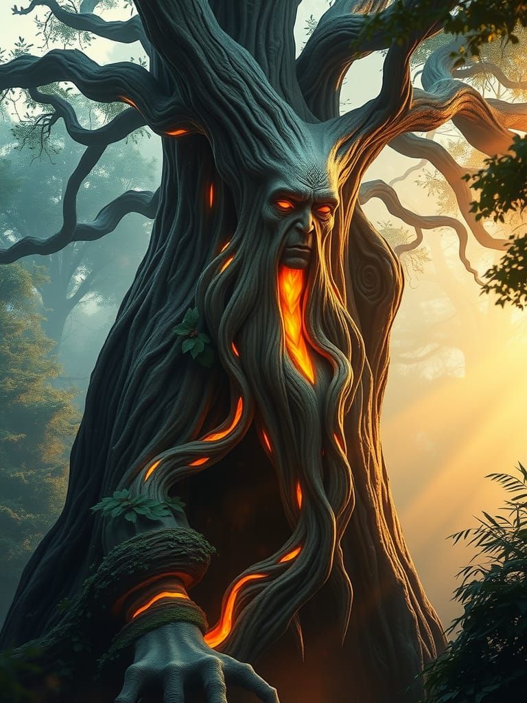 Ancient Ent Elder in Mystical Forest