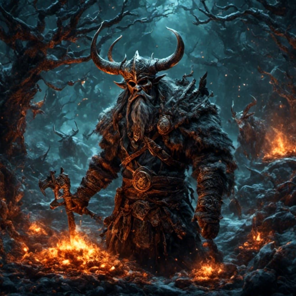 Undead Viking Warrior Digital Rendering