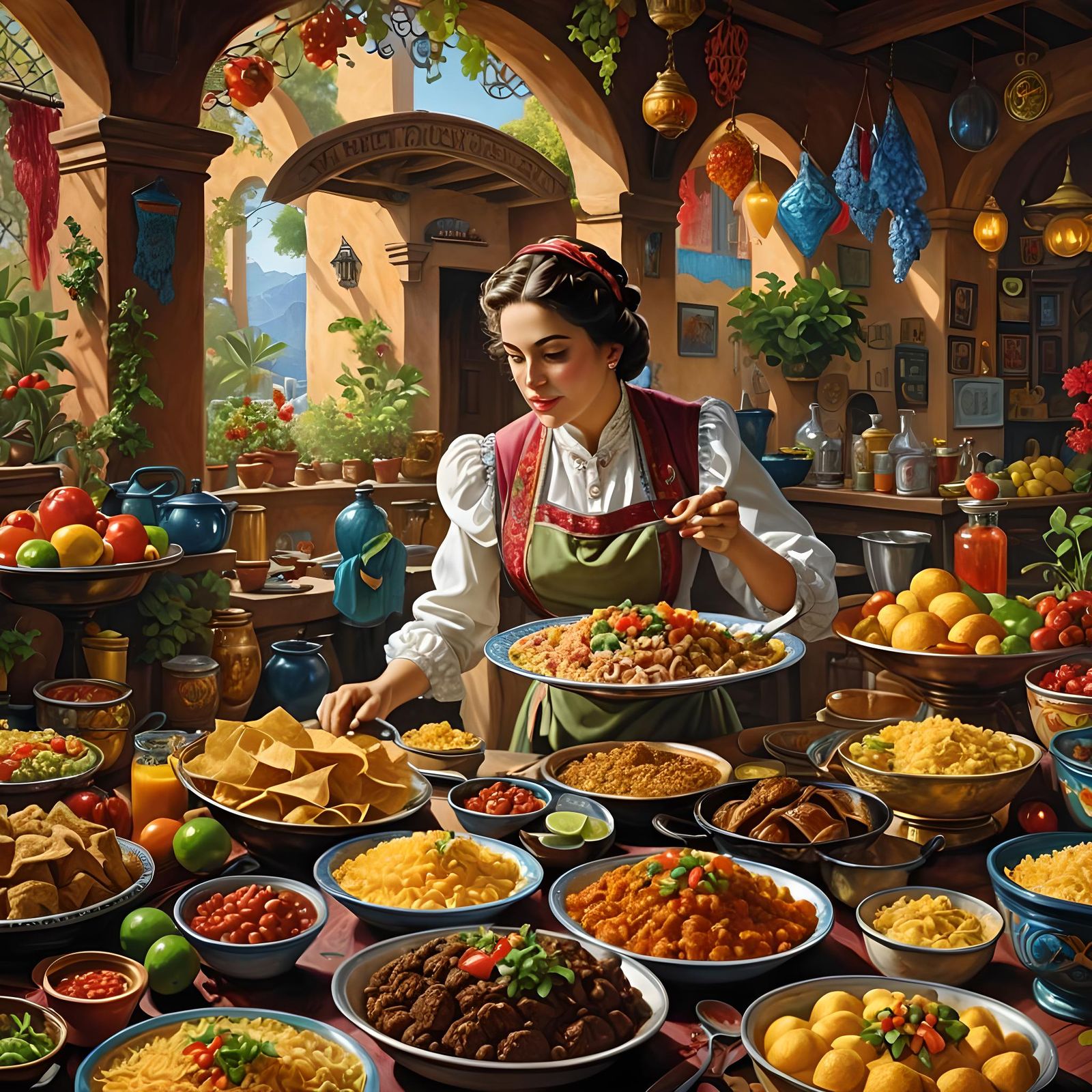 Delicious Retro Mexican Cuisine Illustration