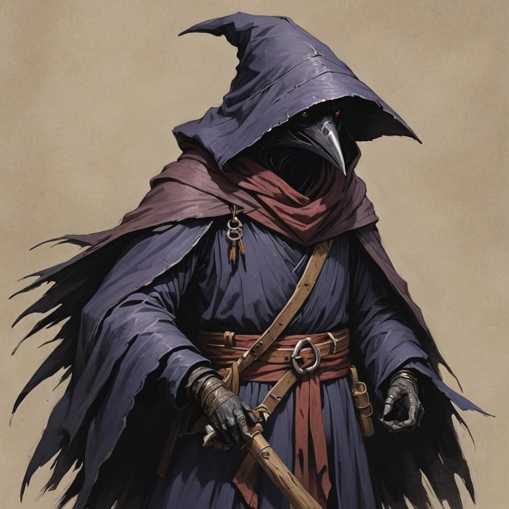 Sinister Kenku Bird Creature in Fantasy Art Style