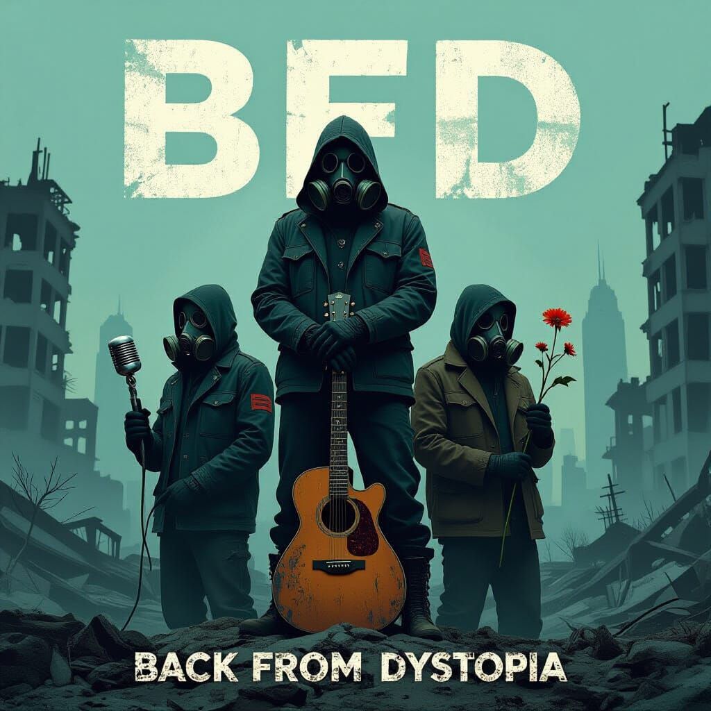 Post-Apocalyptic Musicians in Ruined City