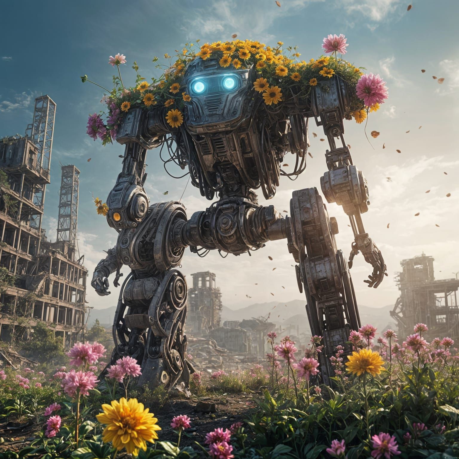 No more people. No more war. Robot prefers nature.