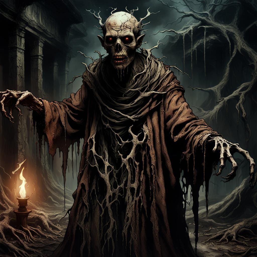 Grotesque Figure in Dark Fantasy Digital Art