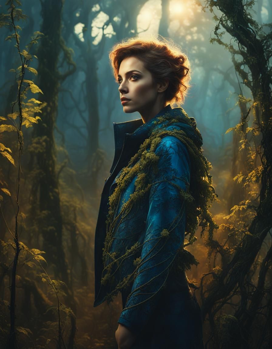 Post-Apocalyptic Forest Woman in Fantasy Concept Art