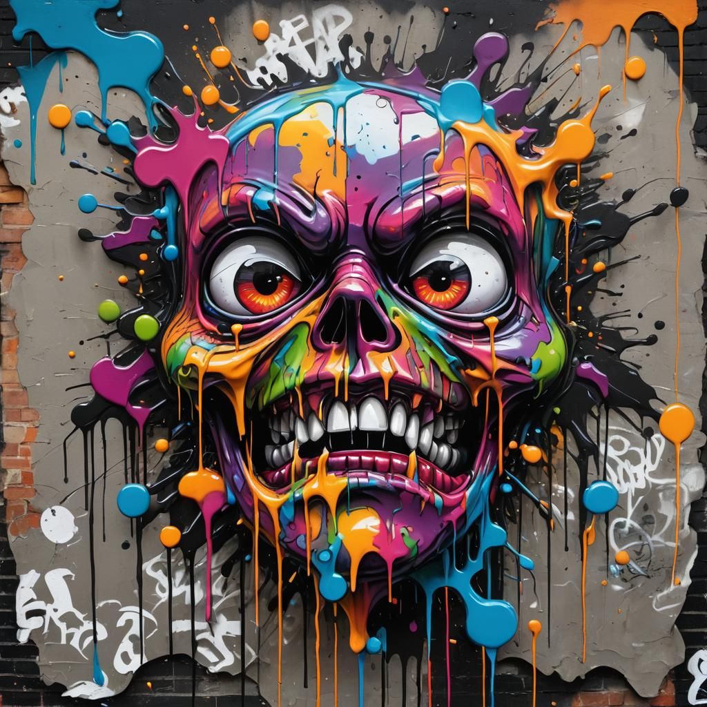 Graffiti Art with Splash and Street Art Elements
