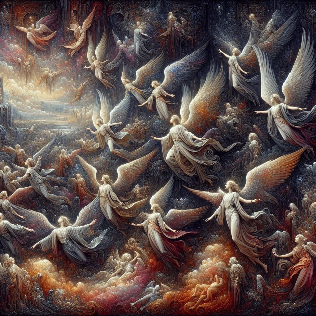 Fantastical Matte Painting of Holy Angels