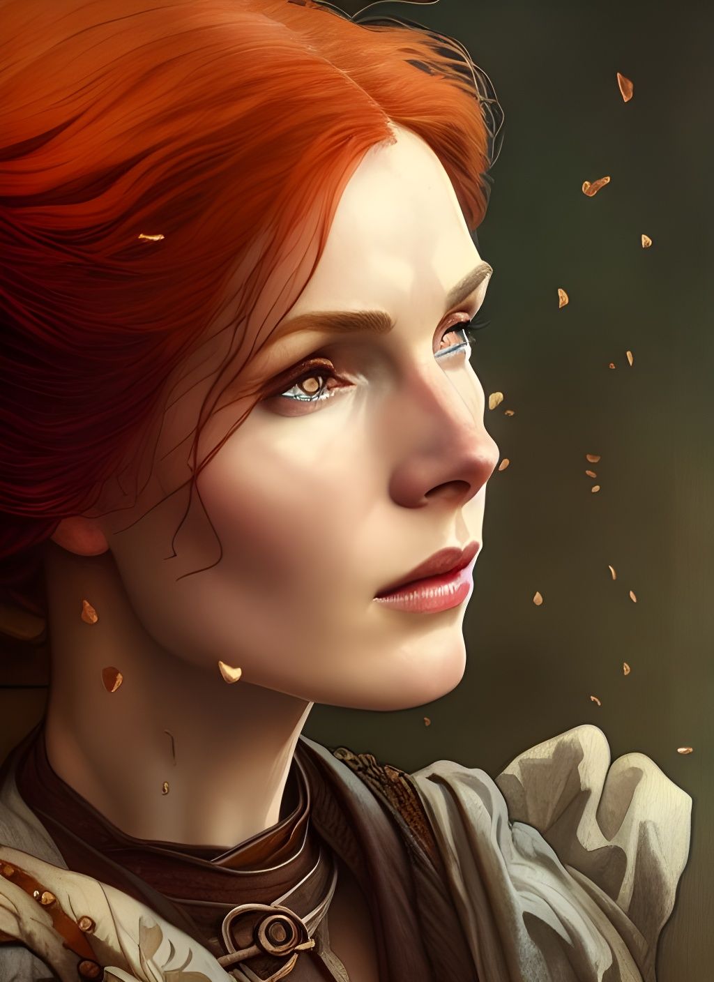 Triss Merigold Portrait in Watercolor Style