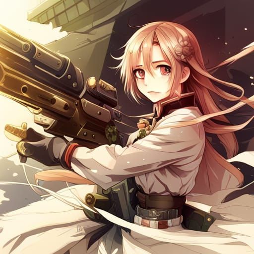 Anime Style War Tank with Flowers