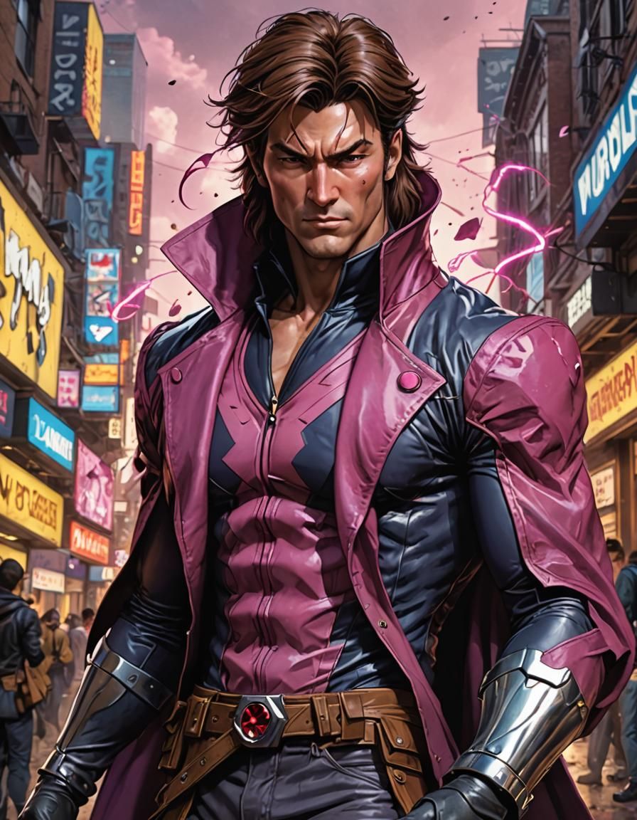 X-Men's Gambit as 3D Anime Art