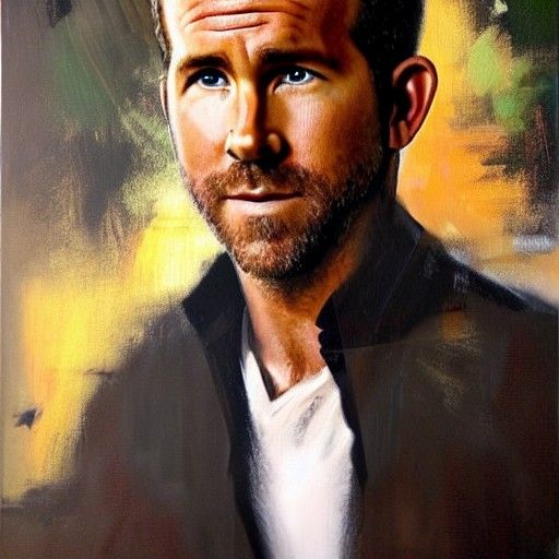 Ryan Reynolds Portrait in Oil Paint Style