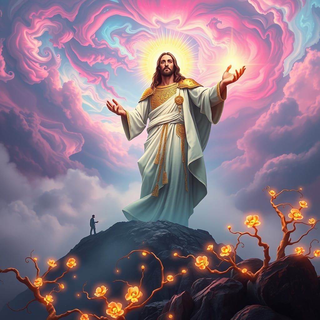 Jesus in Majestic, Ethereal Glory, Radiating Divine Love