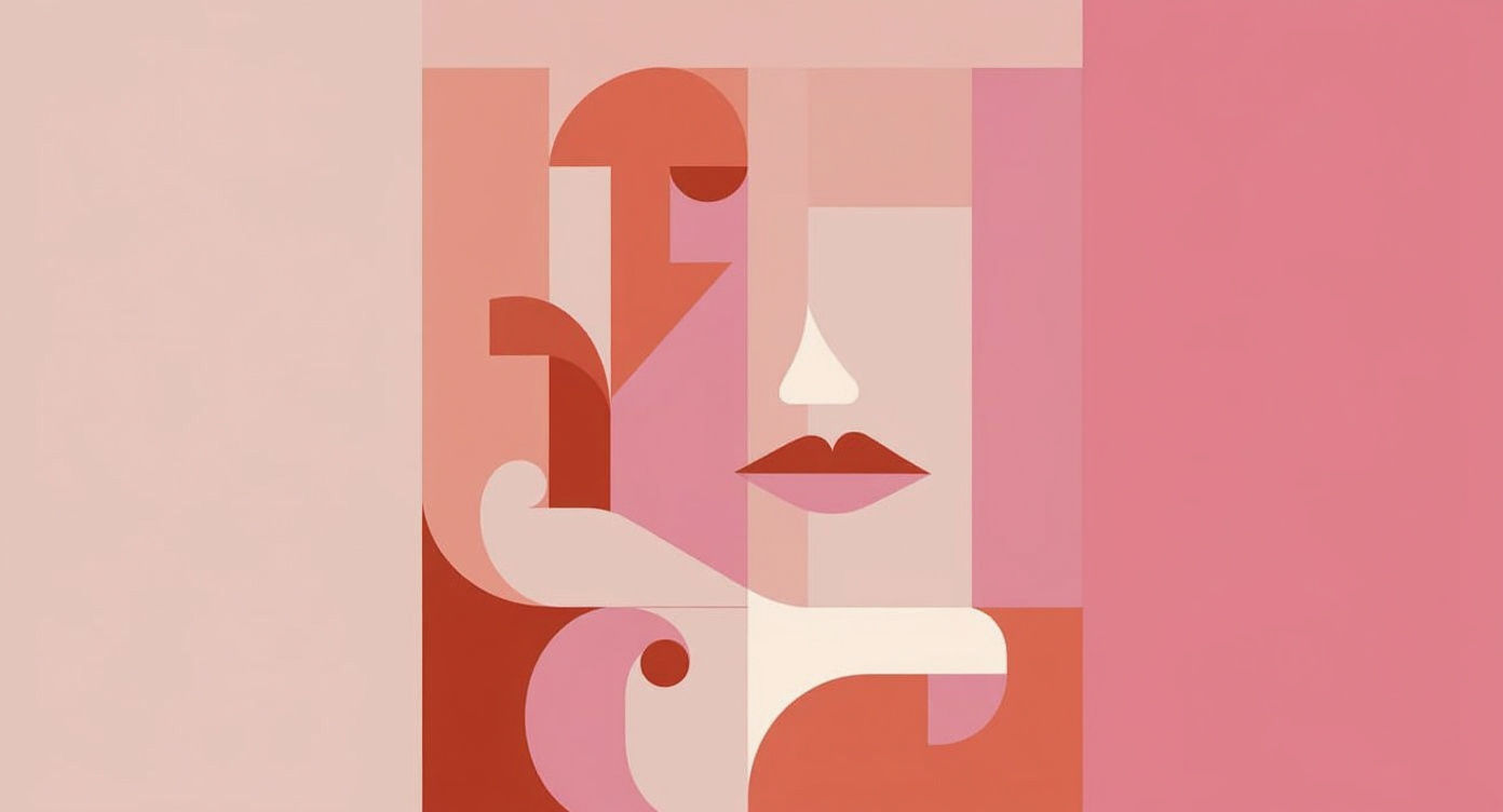 Peachy-Pink Abstract Renaissance Painting