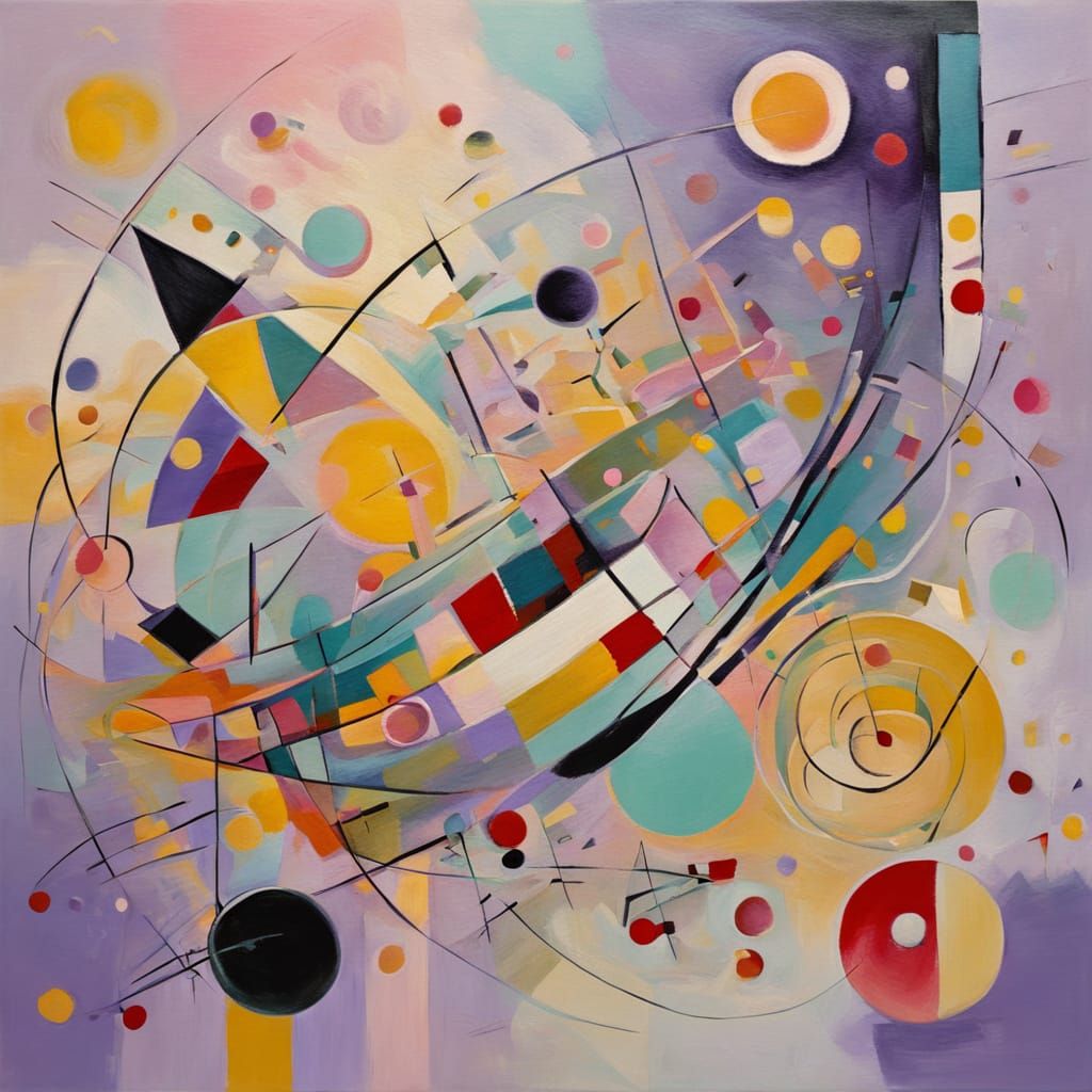Kandinsky Abstract Art of a Beautiful Mind in Pastel Hues