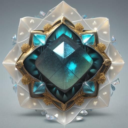 Surreal Macro Photo of Pearl in Origami Paper