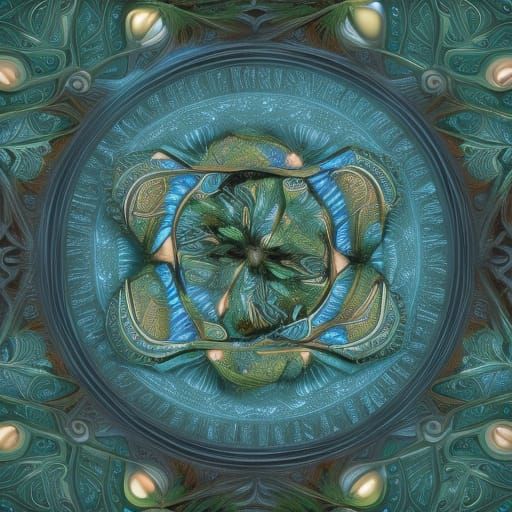 Symmetrical Paisley Spruce Pinwheel in 3D