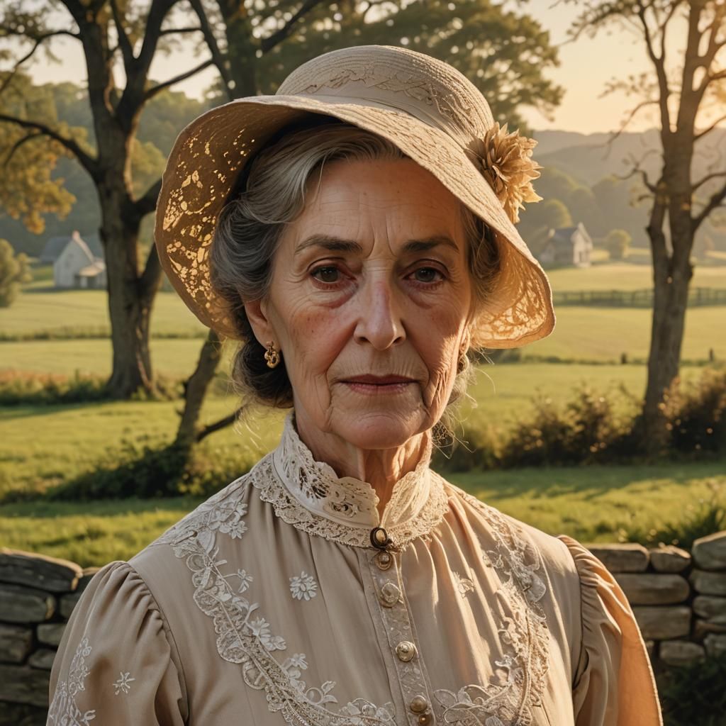Vintage Portrait of an American Woman in Earth Tones