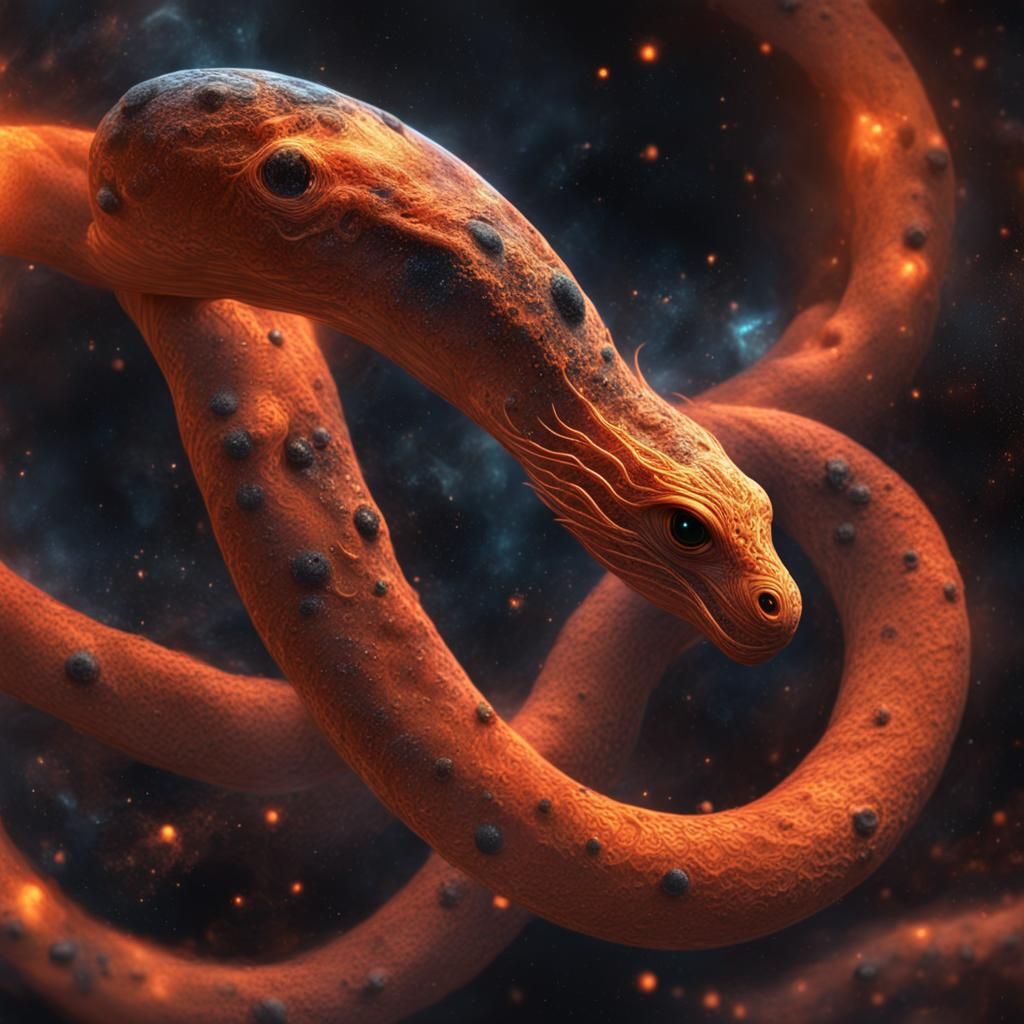 Cosmic Serpent of Galaxies and Black Holes