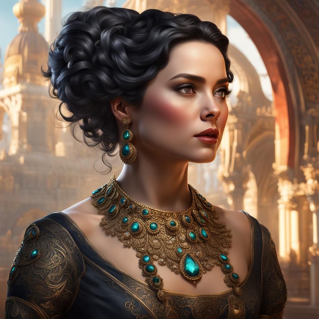 Dwarf Woman Portrait in Hyperdetailed Matte Photography