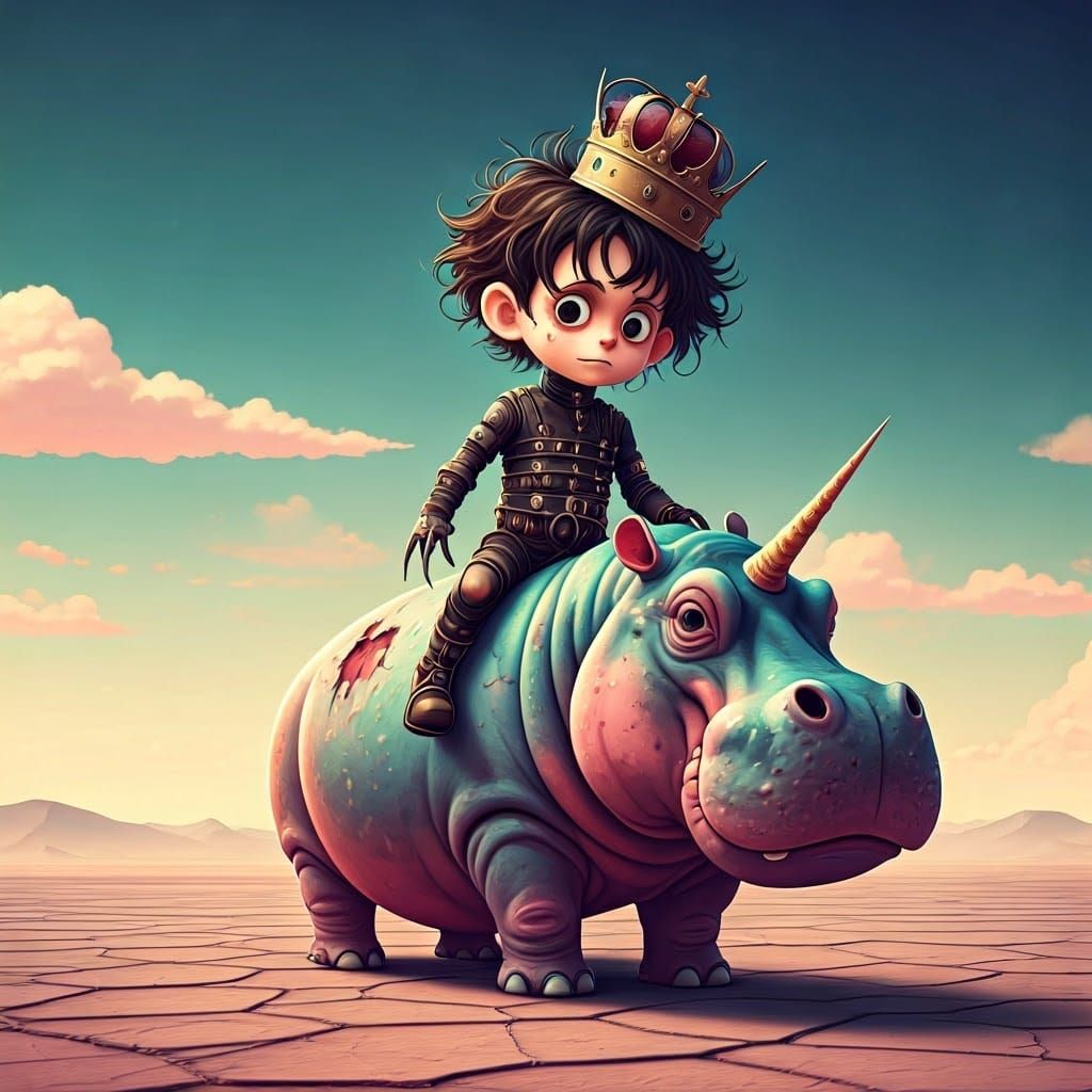Surreal Desert Steed Rides into View in Exaggerated Cartoon ...