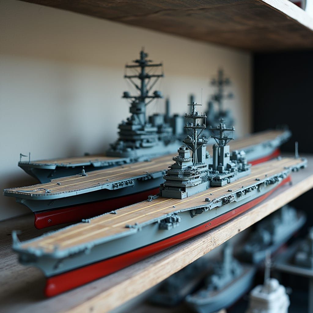 A miniature ship of the USS Midway aircraft carrier in San D...