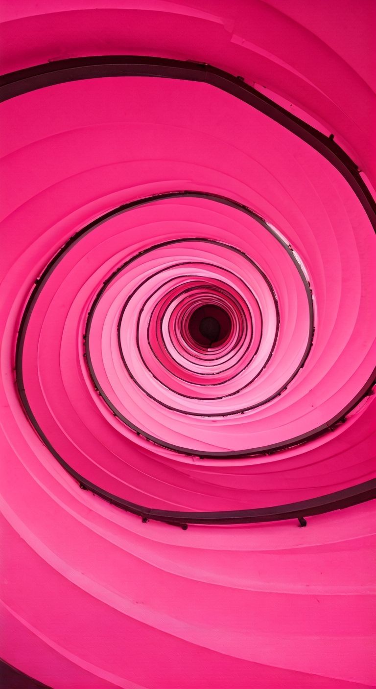 Pink Spiral Staircase in Bauhaus Style