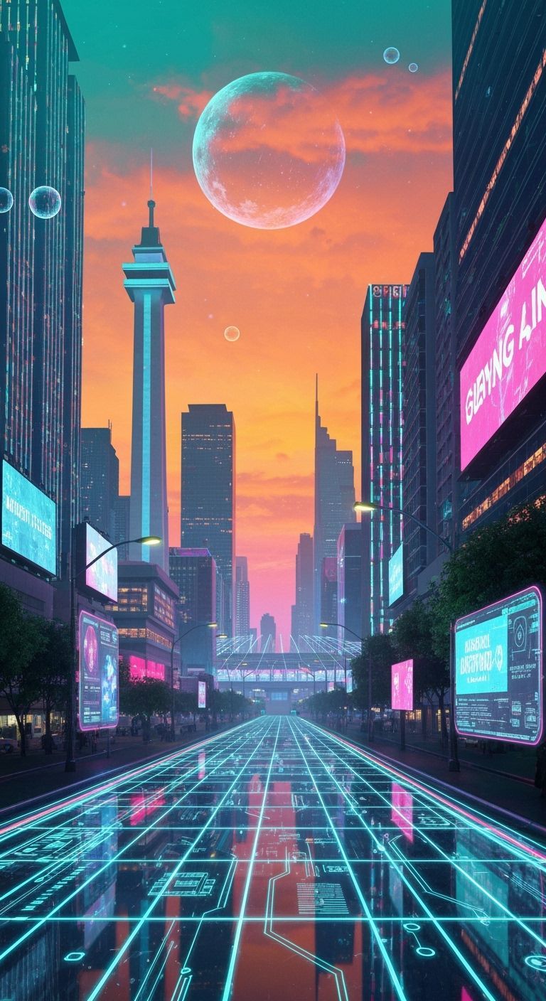 Cyberpunk Jakarta: Neon-Lit Futuristic Cityscape