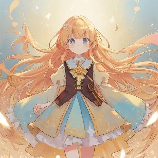 Anime Girl Transformation: Gold Dragon Concept Art