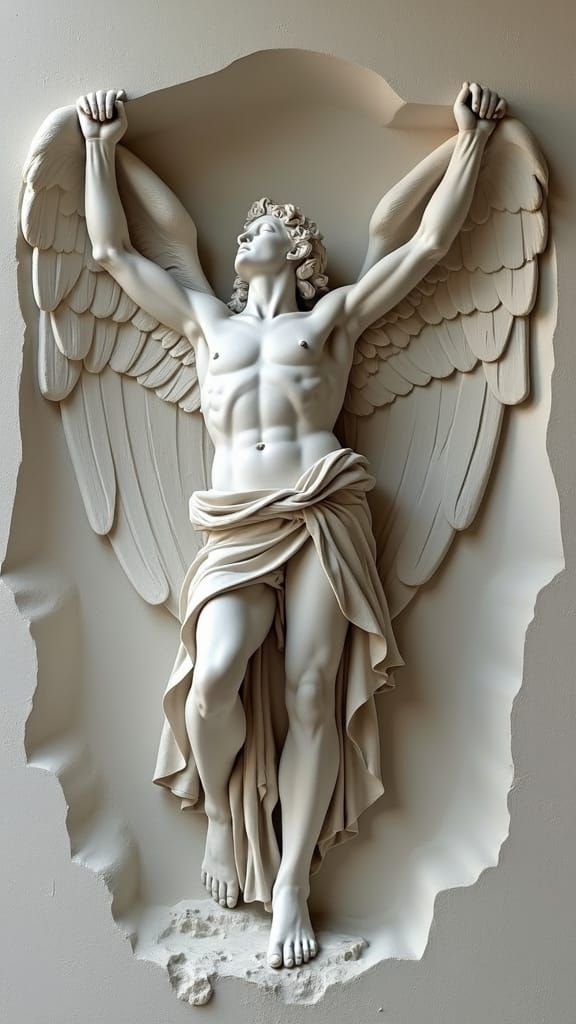 Angel Emerges: Marble Sculpture of Freedom