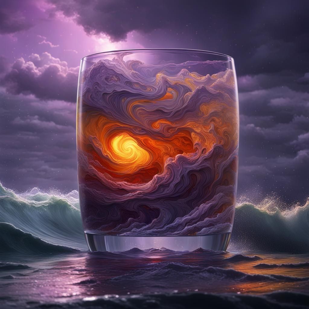 Stormy Sea in Glass: Dark Fantasy Concept Art