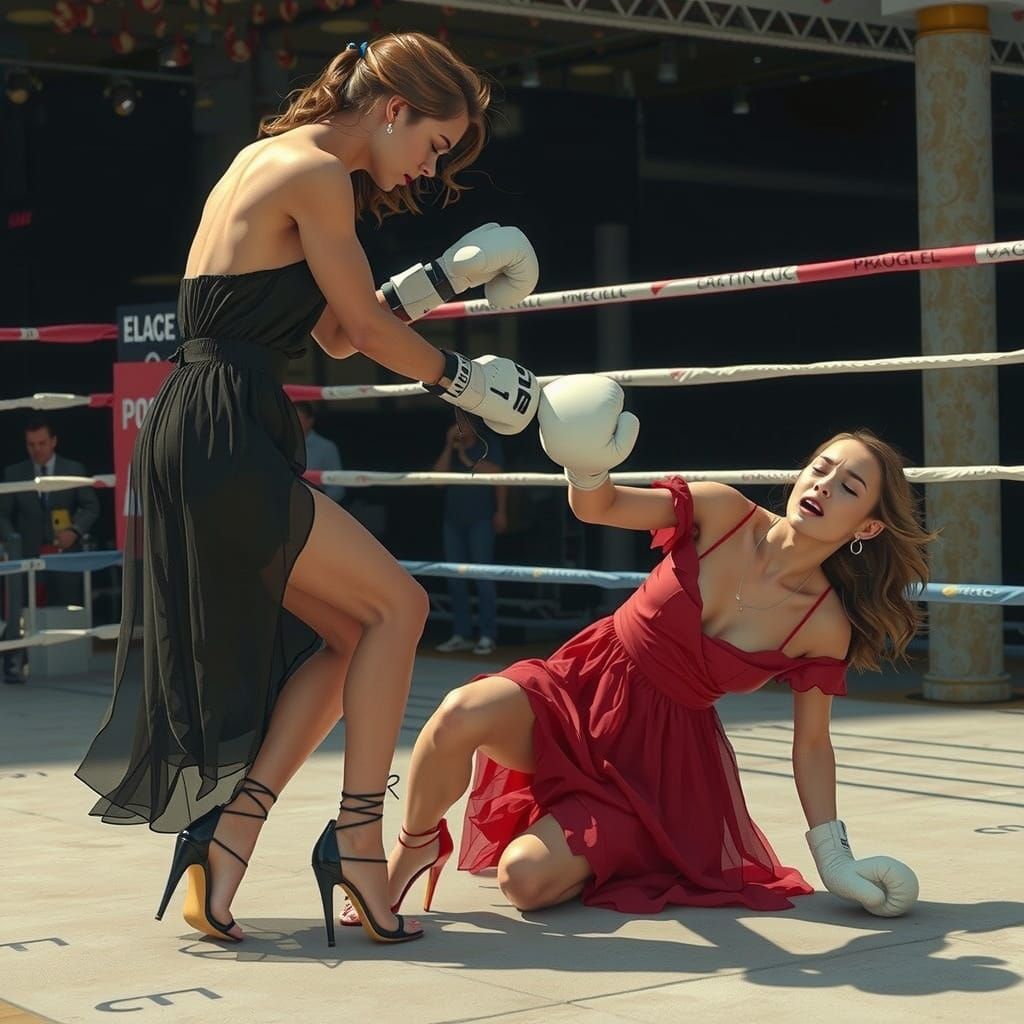 Women in Epic Boxing Match