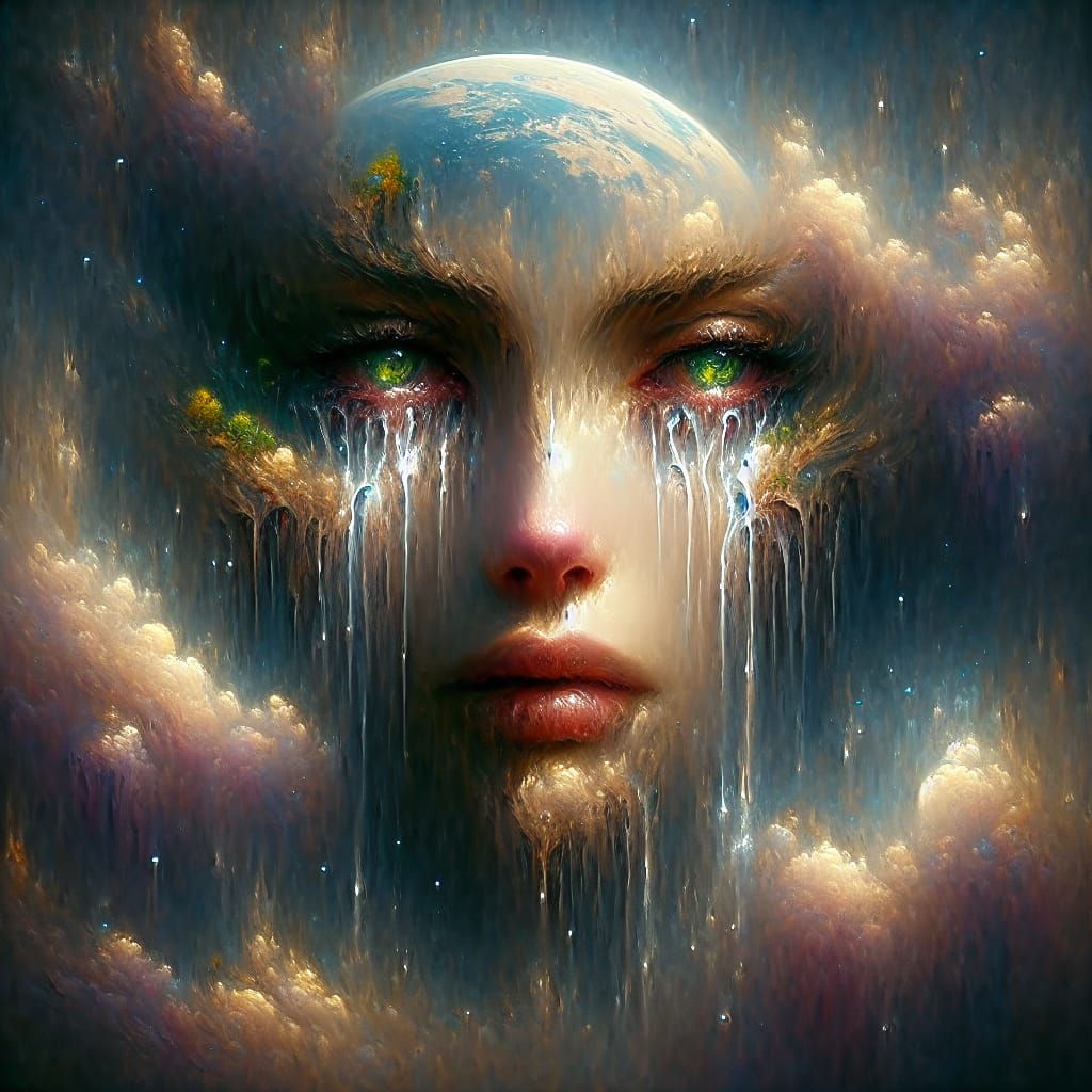 Ethereal Tears: Romantic Era Fantasy Scene