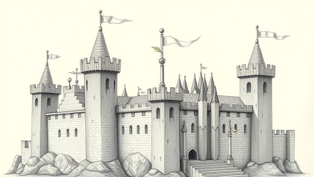 Pencil Castle: Medieval Fortress Made of Pencils and Erasers