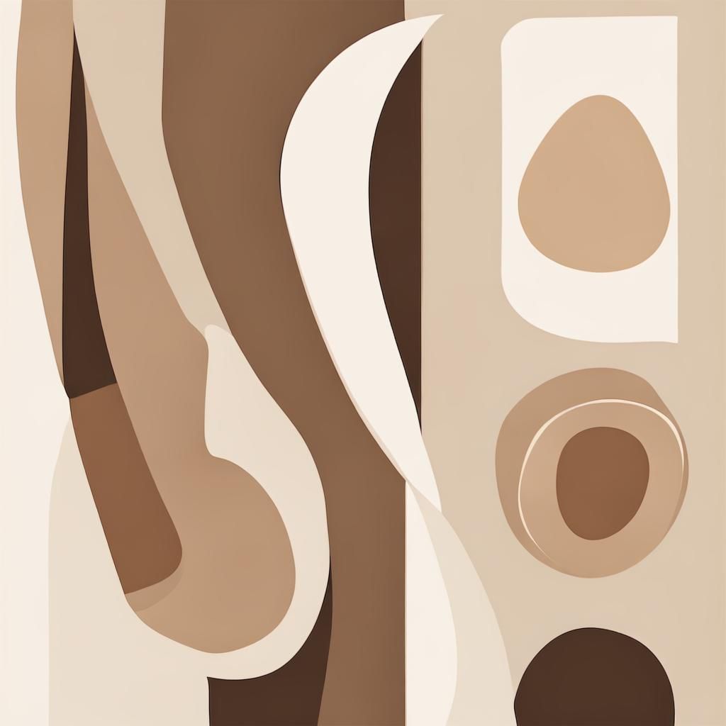 Minimalist Abstract Shapes in Beige and Cream