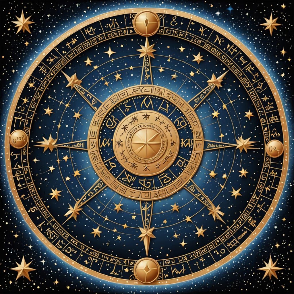 Sagittarius God Made of Stars in Cosmic Ideograms