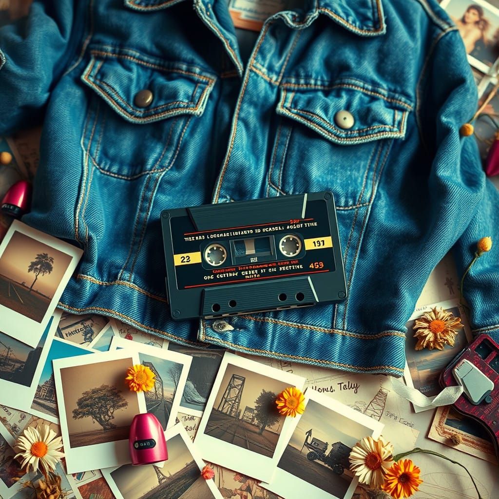 Retro Cassette Tape in Dreamy, Nostalgic Style