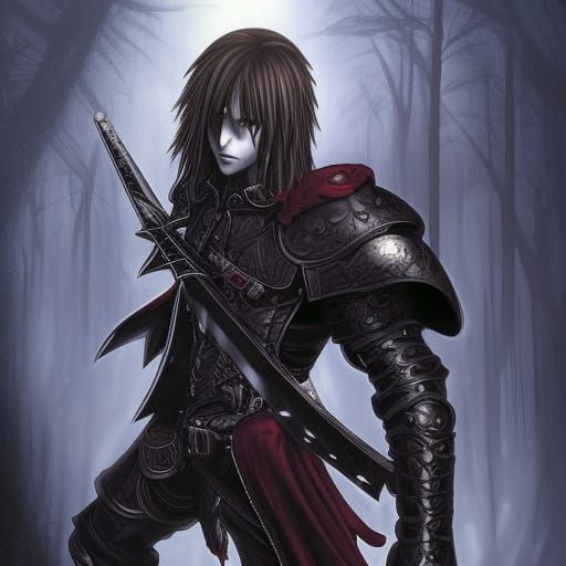 Vampire Knight in Heavy Armor Comic Art