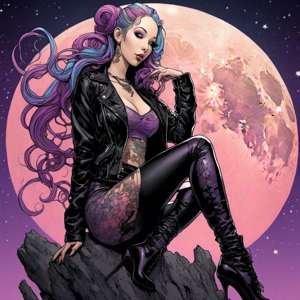 Anime Fairy with Braids and Leather Outfit