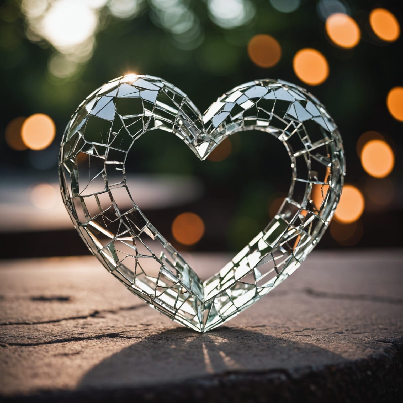 Dramatic Photo of a Shattered Heart in Sharp Focus