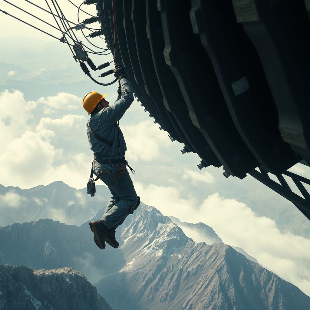 Mile-High Repair: Dystopian Future Industrial Landscape