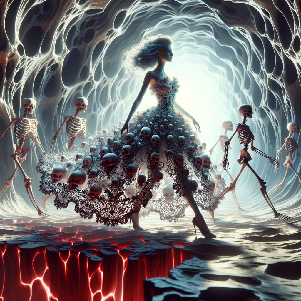 Ethereal Goddess Strolls Through Abyss in Haute Couture of S...