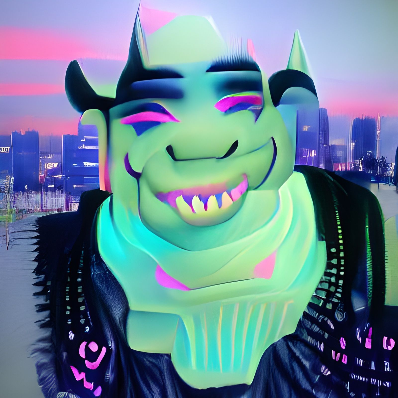 Vaporwave Punk Shrek: An AI Mashup