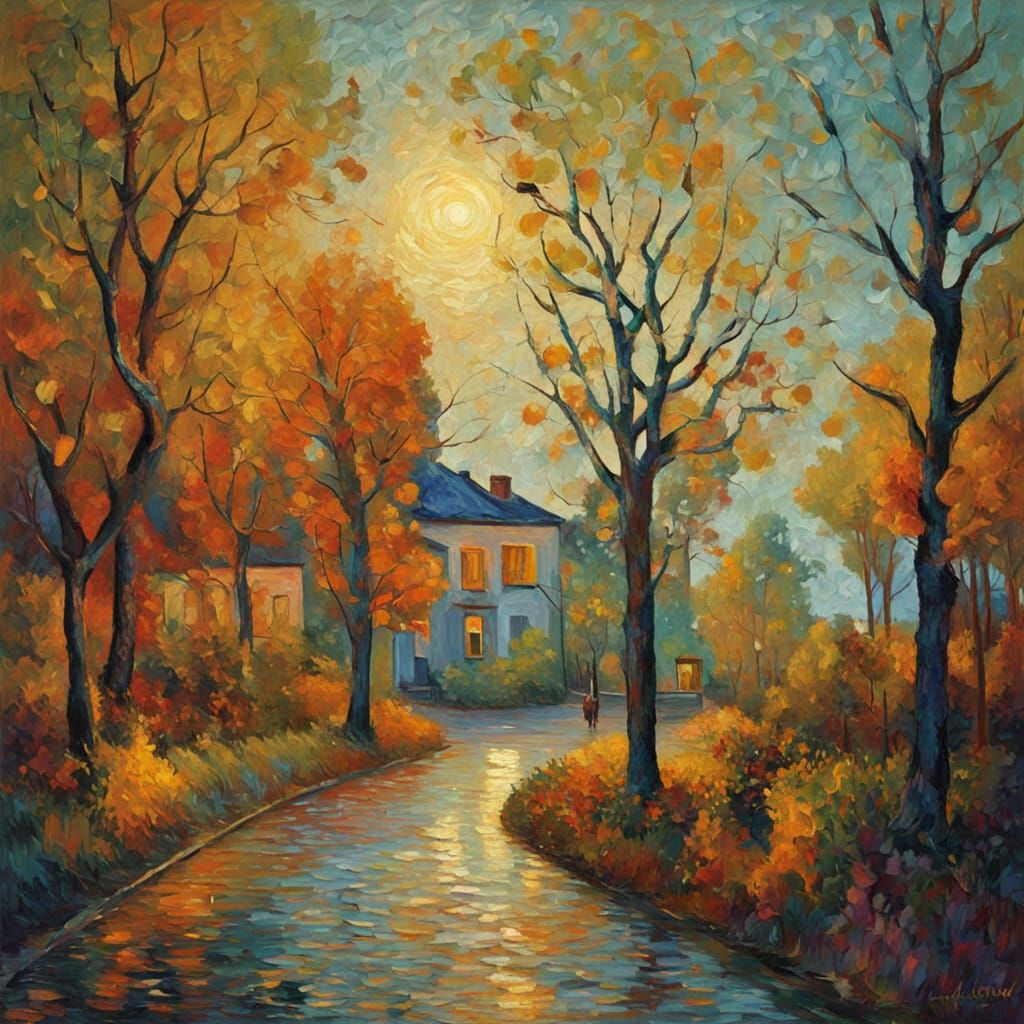 Woman in Rich Jewel-Toned Silk, Neo-Impressionist Oil Painti...