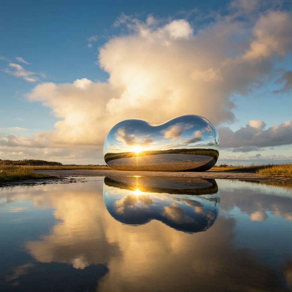 Abstract Reflection in Mirrored Surface