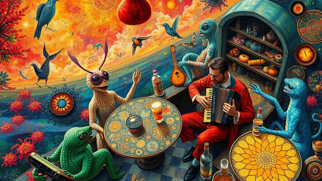 Psychedelic Utopia: Sacred Geometry in Hieronymus Bosch Styl...