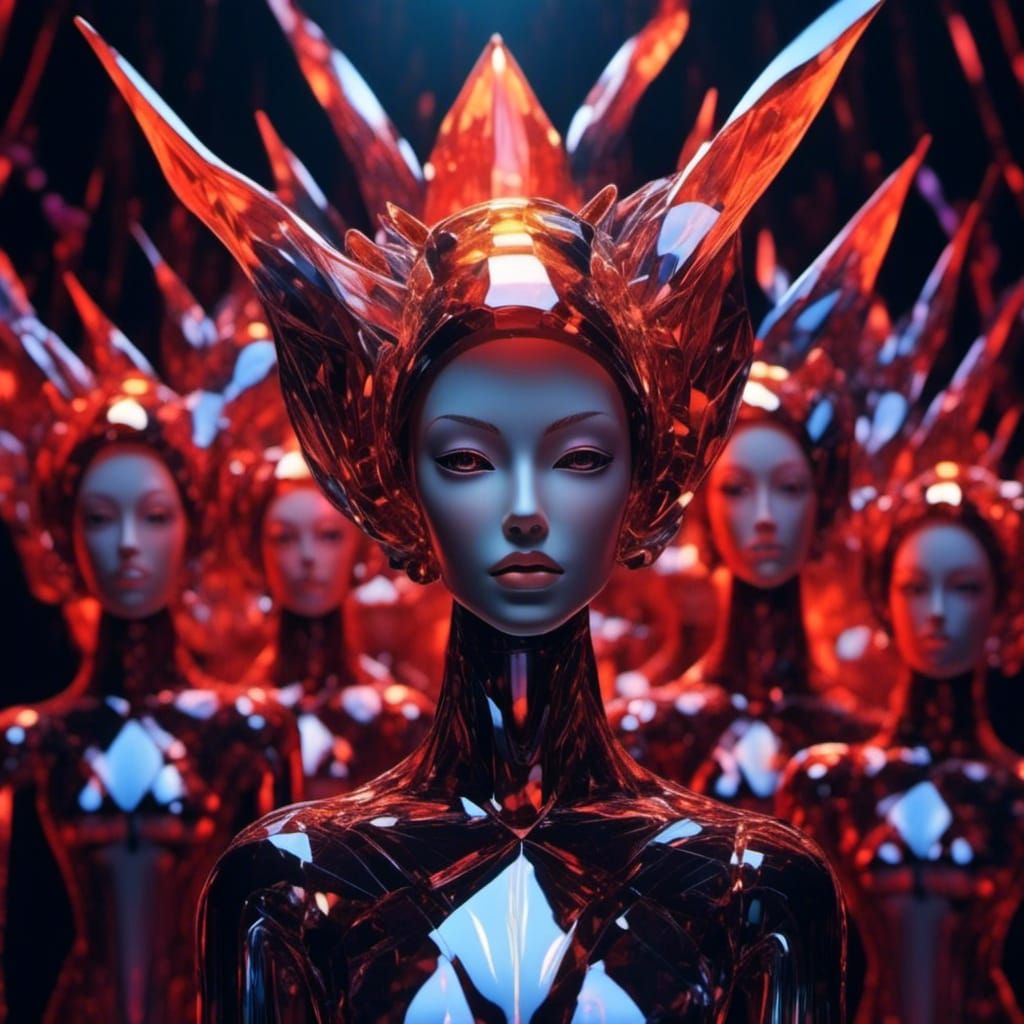 Holographic Dolls in Surreal Dreamscape