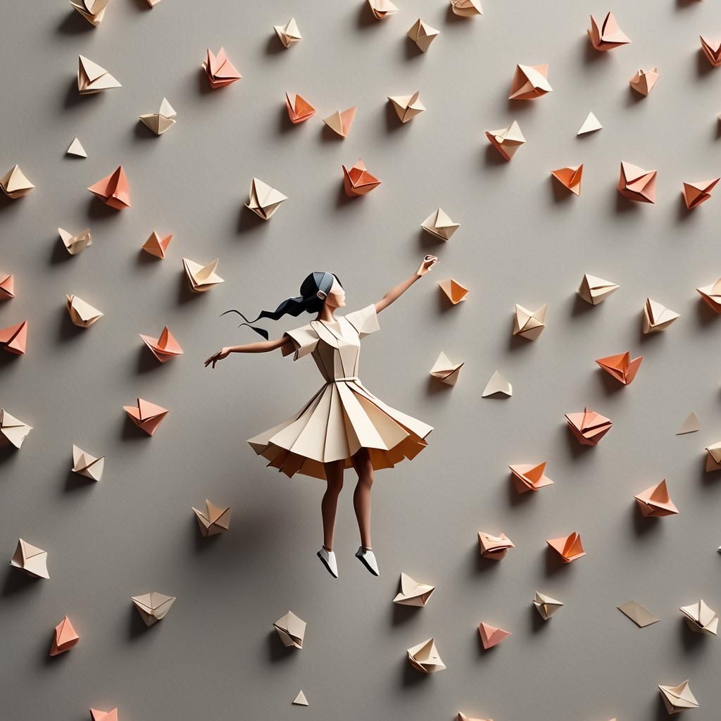 Girl Dancing in the Void: Origami Papercraft