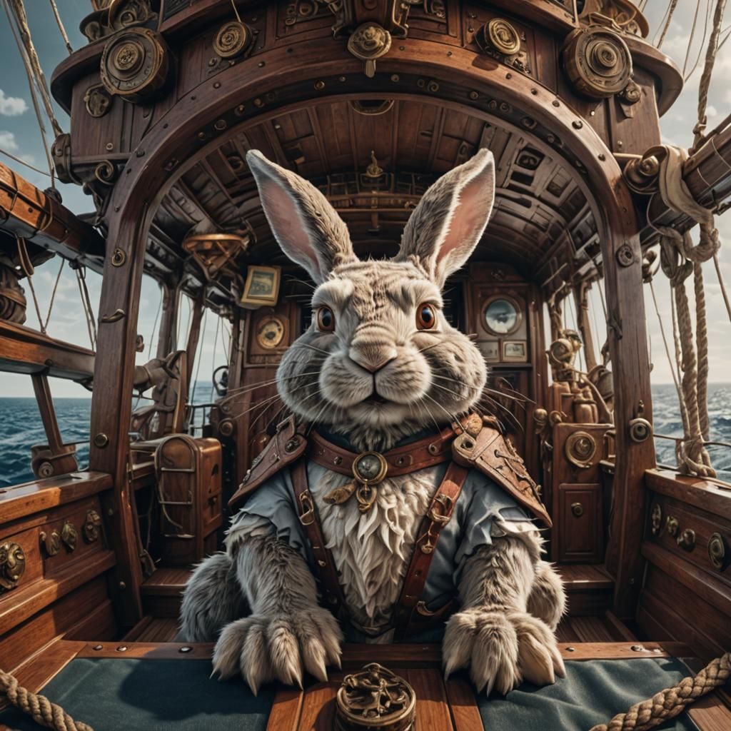 Rabbit Character's Boot-Shaped Boat Voyage